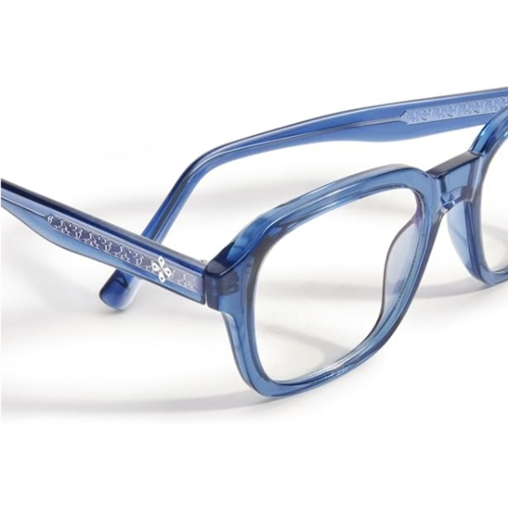 Oversized Square Blue Light Blocking Glasses Computer Blue Frame Eyewear - Picture 3 of 9